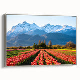Framed canvas featuring a vintage-style landscape painting of an Argentinian scenery in vibrant colors.