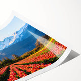 Extra large wall art featuring line art flowers in muted earth tones on a rolled canvas, ideal for large living room decor.