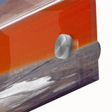 Large abstract acrylic print featuring a Bolivian landscape in mid-century modernist style, ideal for dining room art.