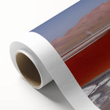 Art deco poster of a Bolivian landscape in pastel colors on rolled canvas, ideal for nursery wall art.