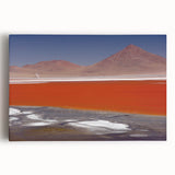 Black and white stretched canvas featuring a panoramic view of Bolivian landscape, ideal for kitchen art.