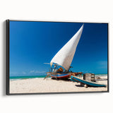 Black and white framed canvas of a vintage-style Brazilian landscape, suitable for bedroom decor.