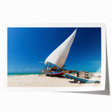 Rolled print of a Brazilian landscape with lush greenery and vibrant flowers, ideal for dining room wall art.