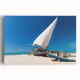 Black and white stretched canvas featuring a panoramic view of a Brazilian landscape, ideal for kitchen wall art.