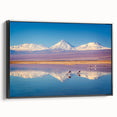 Black and white landscape art painting of Chilean scenery on framed canvas, ideal for bedroom wall decor.
