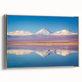 Framed canvas landscape art painting depicting a colorful Chilean scene, ideal for adding a vintage touch to any room.