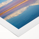 Art deco poster of a Chilean landscape in muted earth tones on rolled canvas, suitable for dining room decor.