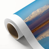 Art deco poster of a Chilean landscape in pastel shades, rolled canvas, suitable for nursery wall art.