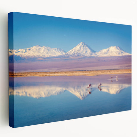 Large stretched canvas featuring a serene Chilean landscape in earthy tones, ideal for kitchen wall art.