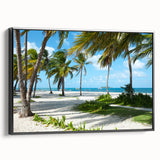 Black and white framed canvas depicting a vintage-style Colombian landscape, ideal for bedroom wall art.