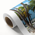 Art Deco style poster of a scenic Colombian landscape on rolled canvas, ideal for nursery wall art or dining room decor.