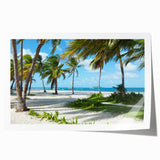 Rolled print of a vibrant Colombian landscape with lush greenery and flowers, ideal for art wall dining room.