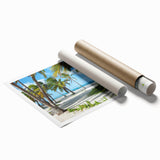 Extra large rolled print of vibrant floral art, ideal for classy bathroom or large living room decor.