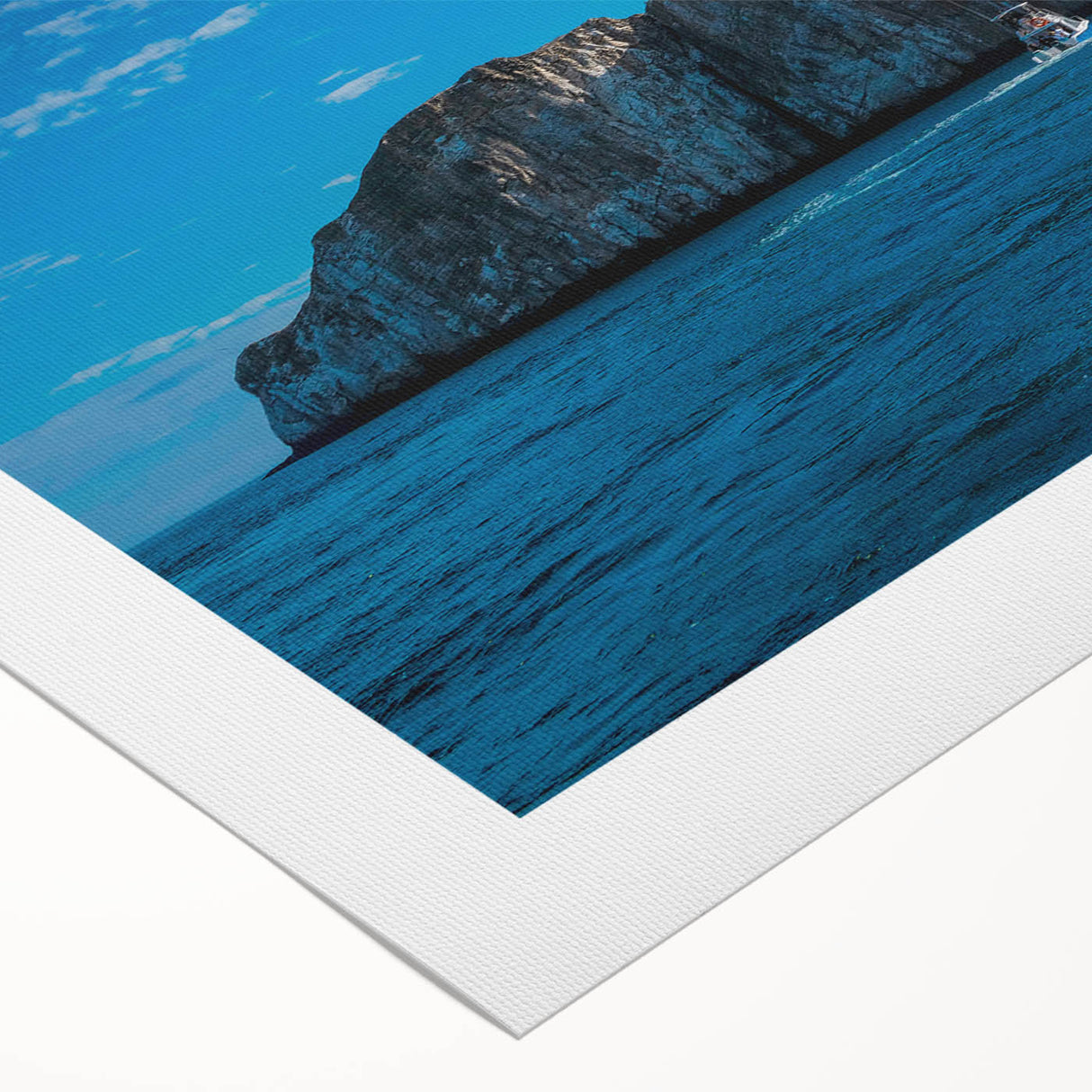Art deco poster featuring a vibrant scene of the Galapagos Islands on rolled canvas, suitable for dining room decor.