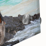 Large abstract wall art depicting a South American landscape in vibrant colors on acrylic glass.