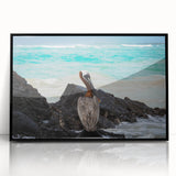 Large abstract wall art depicting a stylized South American landscape in muted earth tones on a framed acrylic panel.