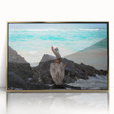 Large art print of a serene Ecuadorian landscape in muted earth tones on a framed acrylic.