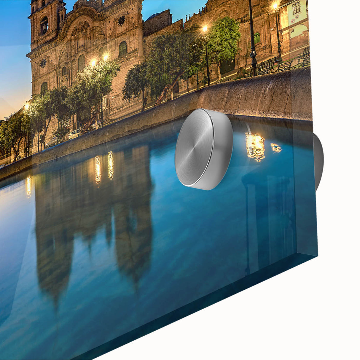 Large abstract wall art depicting a vibrant South American landscape in acrylic glass, ideal for dining room ambiance.