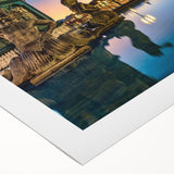 Art deco poster of a Peruvian landscape on rolled canvas, featuring earthy tones, ideal for dining room decor.