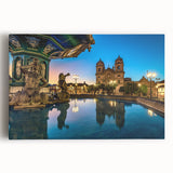 Black and white stretched canvas of a Peruvian landscape, suitable as large kitchen wall art.