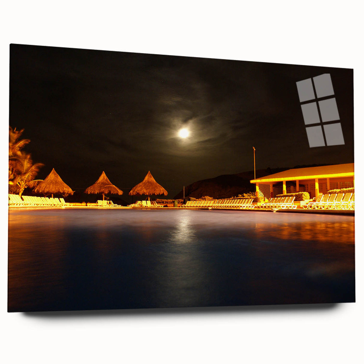 Large abstract wall art depicting a vibrant Venezuelan landscape on acrylic glass, ideal for bedroom or dining room decor.
