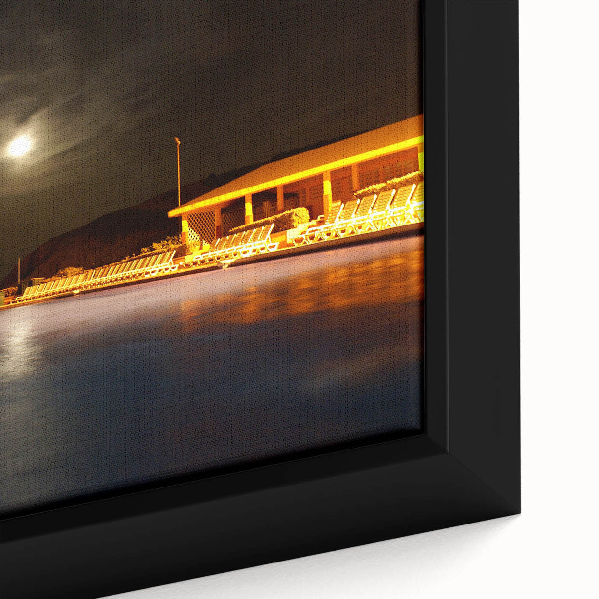 Extra large black wall art featuring a textured colorful scenic view of a Venezuelan landscape on a framed canvas.