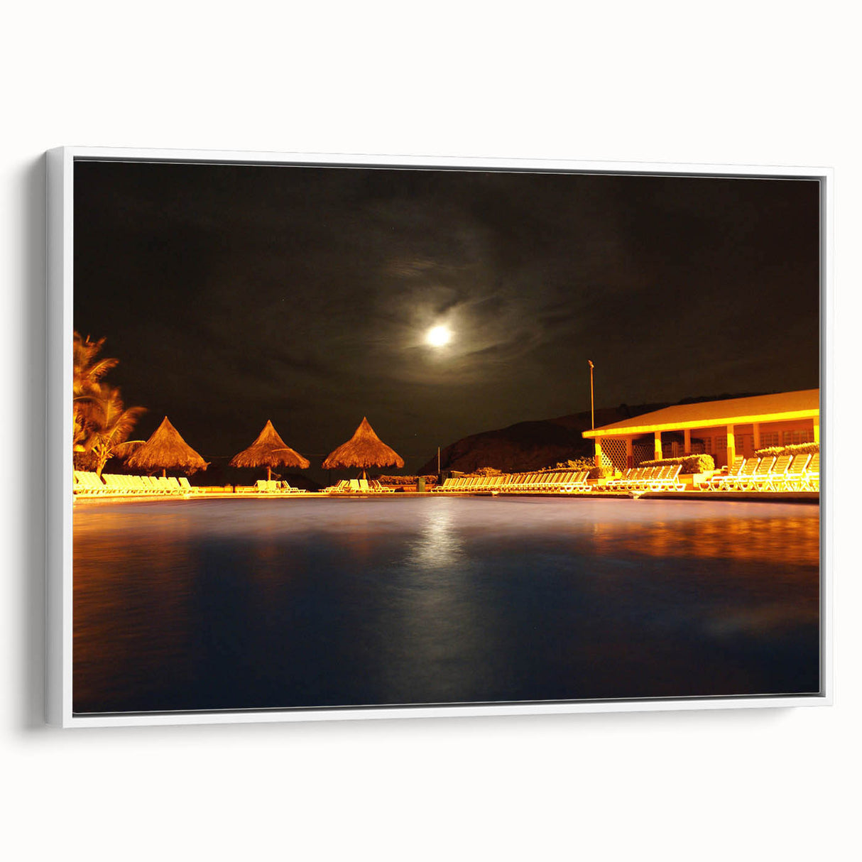 Vintage poster art of a Venezuelan landscape on framed canvas, featuring vibrant colors, ideal for living room decor.