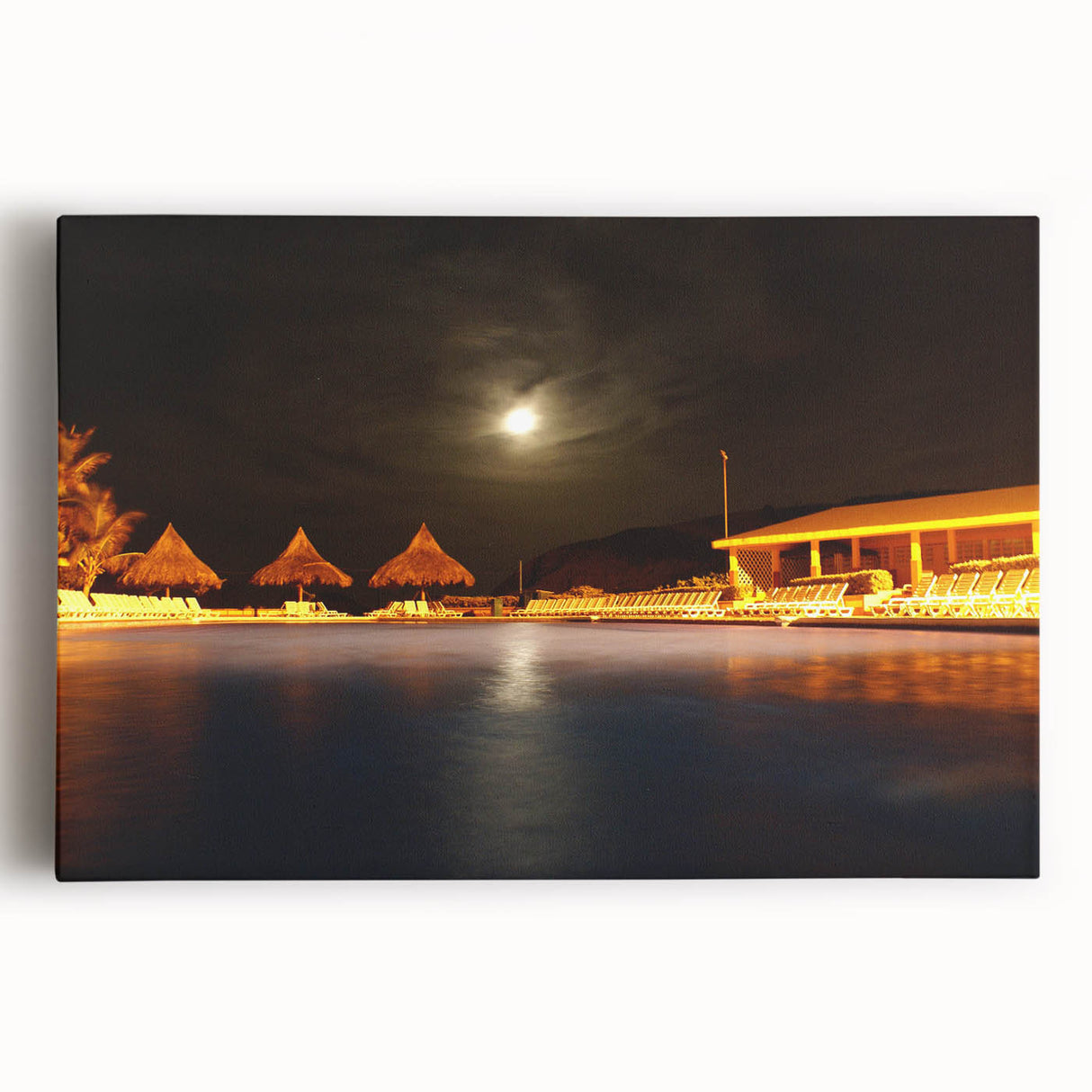 Large black and white canvas print of a Venezuelan landscape, ideal for kitchen wall art.