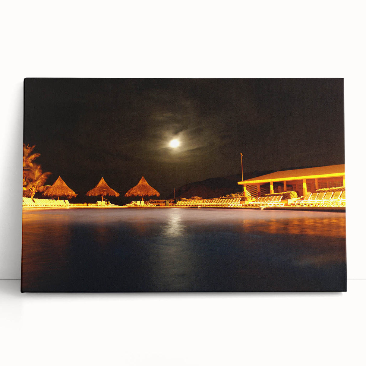 Black and white stretched canvas of a Venezuelan landscape, ideal for kitchen wall art or bedroom decor.