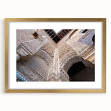 Extra large abstract art print depicting textured scenery of Alabama, in gold frame, suited for living room decor.