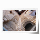 Rolled print of Alabama scenery with soft floral designs in muted green and blue tones, suitable for dining room ambiance.