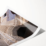 Extra large wall art featuring line art flowers in muted earth tones, printed on rolled canvas.