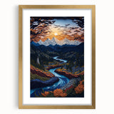 Extra large textured abstract art print of Denali, Alaska, in muted earth tones on a framed canvas.