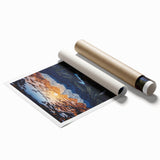 Extra large rolled print of Denali, Alaska, in muted earth tones, ideal for classy bathroom wall art.