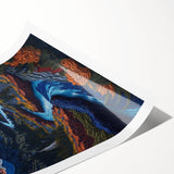 Extra large wall art featuring line art flowers in muted green tones on a rolled print, suitable for large living room decor.