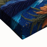 Black and white landscape art painting of Denali, Alaska on stretched canvas, ideal for bedroom wall art.