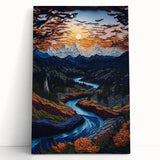 Black and white large art print of Denali National Park on stretched canvas, suitable as kitchen wall art or for a bedroom.