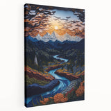 Large canvas print of Denali National Park in Alaska, featuring muted earth tones, ideal for kitchen wall art.