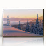 Large art print of an Alaskan landscape in muted earth tones on a framed acrylic, suitable for modern art wall decor.