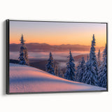 Black and white framed canvas of an Alaskan landscape, ideal for bedroom wall art.