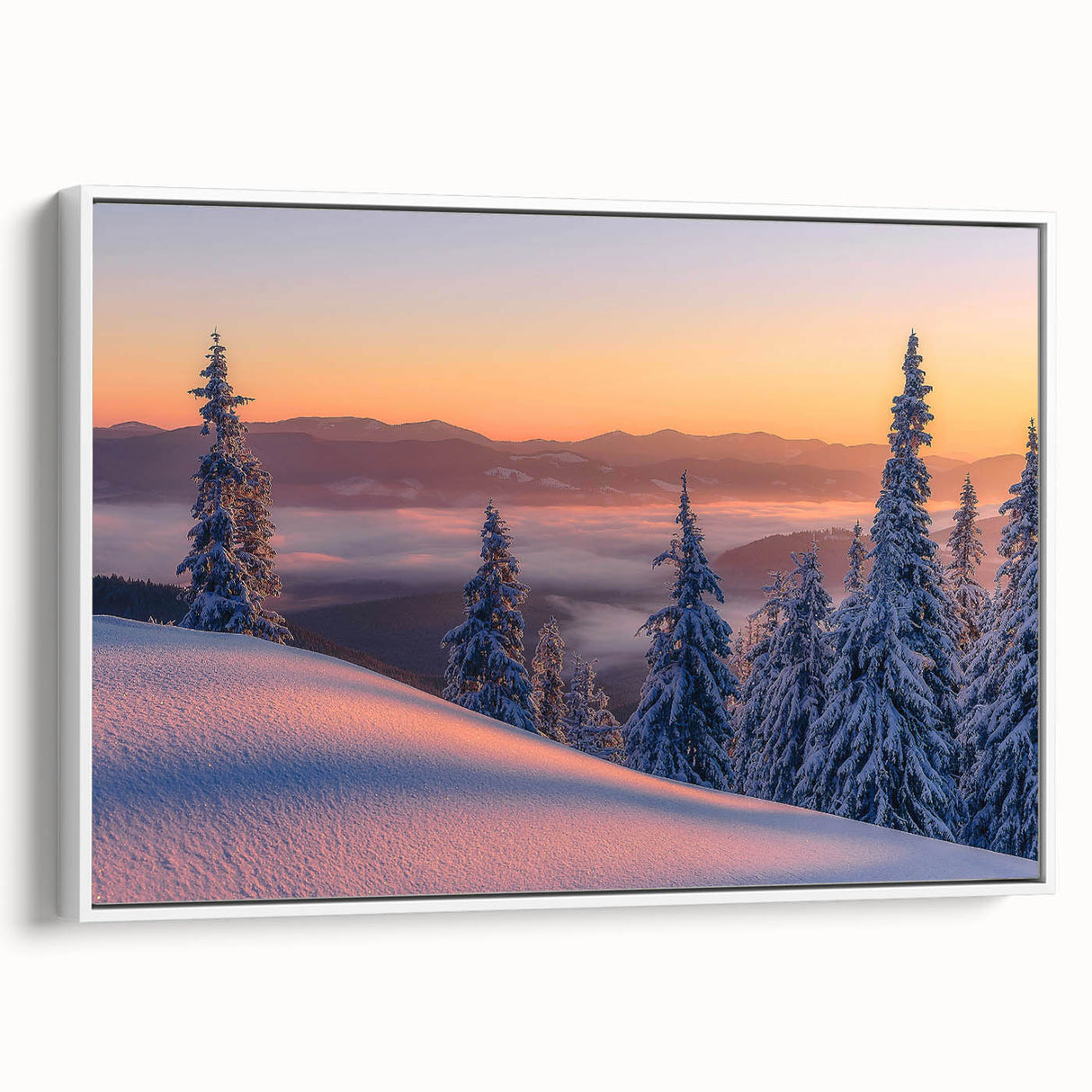 Vintage poster art of Alaska scenery on extra large framed canvas, featuring vibrant colors against a black background.