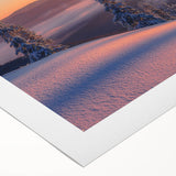 Art deco poster featuring serene Alaska scenery in cool blue tones on rolled canvas, suitable for dining room wall art.