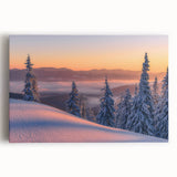 Black and white photograph of an Alaskan landscape on stretched canvas, ideal for kitchen wall art.