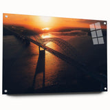 Acrylic print of a large abstract depiction of Arkansas scenery in muted earth tones.