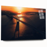 Large abstract wall art depicting Arkansas scenery in muted earth tones on acrylic glass.