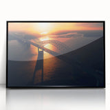 Large abstract wall art depicting an Arkansas landscape in muted earth tones on a framed acrylic.