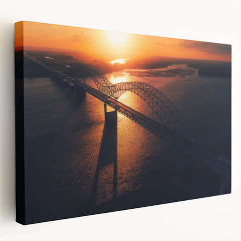 Large canvas print of an Arkansas landscape with vivid green and blue tones, suitable for kitchen wall art.