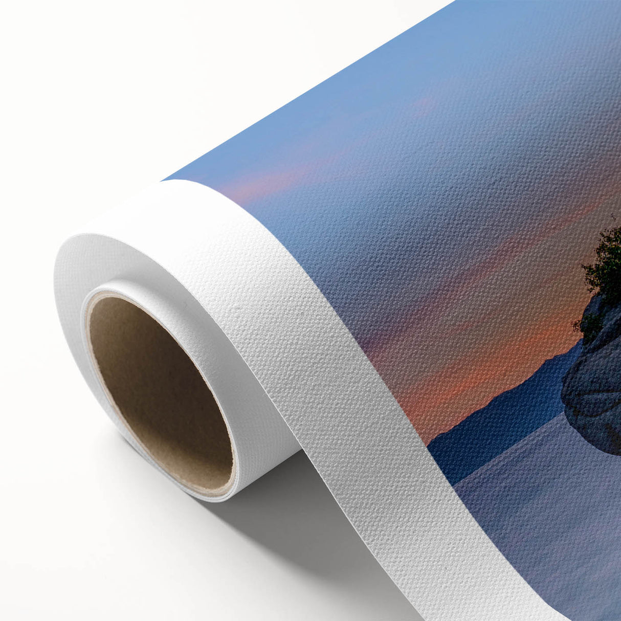 Art deco poster of Lake Tahoe with soft blue and green hues on rolled canvas, ideal for nursery wall art.