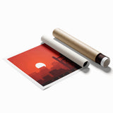 Extra large rolled print of Sacramento scenery with floral accents in soft hues, ideal for classy bathroom wall art.