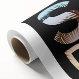 Art deco style San Diego skyline on rolled canvas, featuring pastel shades, ideal for nursery wall art.